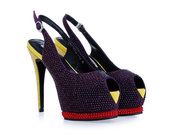 Gianmarco Lorenzi Purple Diamond Peep-toe Wedge Sandal wholesale with 