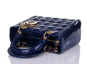 Christian Dior Blue Leather 'Lady Dior' Bag Gloden Wholesale with free